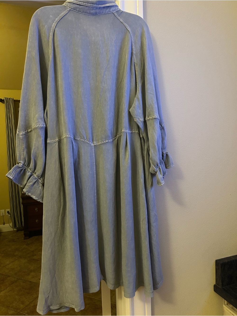 Umgee Light Blue High-Low Chambray Shirt Dress - Picture 3 of 4
